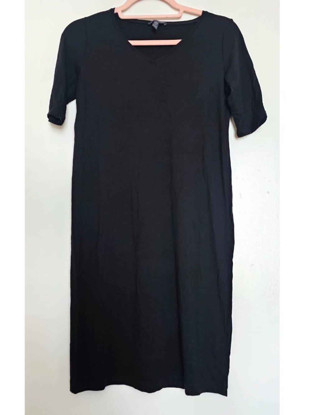 Eileen Fisher Petite Tercel Stretchy Knit Shift T-Shirt Midi Dress